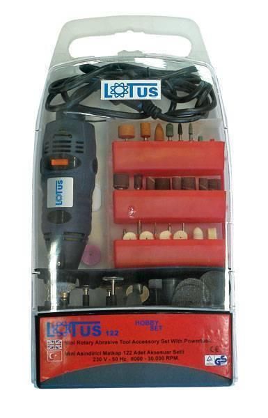 LOTUS 122 PARÇALI MİNİ MATKAP SETİ (PLASTİK KUTULU)